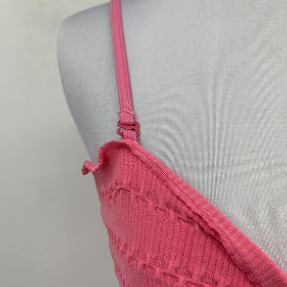 Anthropologie Bandeau Top Womens XXS/XS Raspberry Pullover Styling Smocked Tie - Picture 4 of 16